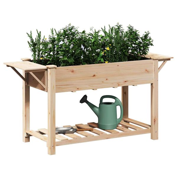vidaXL Garden Planter Beige 155 x 59 x 76.5 cm Solid Fir Wood