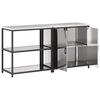 vidaXL Kitchen Storage Set with Shelf with Storage 2 pcs Silver Steel