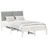 vidaXL Bed frame White and light grey 120 x 200 cm Solid pine wood