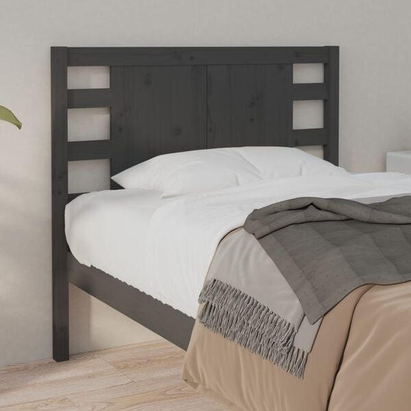vidaXL Headboard Grey 106x4x100 cm Solid Wood Pine