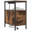 vidaXL Bedside Cabinet with Drawer 2 pcs Smoked Oak 30 x 48 x 61 cm
