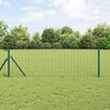 vidaXL Fence with Post Green 0.6 x 50 m Steel and PVC