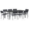 vidaXL Dining Set 9 pcs Anthracite 200 x 100 x 72 cm Steel