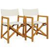 vidaXL Folding Director Chairs 2 pcs Cream White Fabric