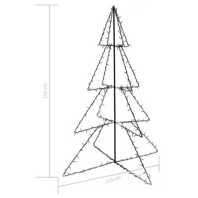 vidaXL Christmas Cone Tree 240 LEDs Indoor and Outdoor 115x150 cm