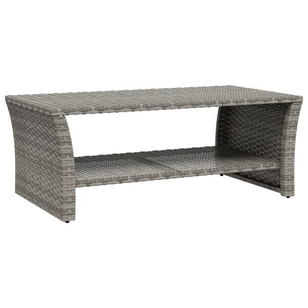vidaXL Coffee Table Grey 100x50x40 cm Poly Rattan