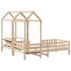 vidaXL Bed and Bench Set with Roof without Mattress 75x190 cm Small Single