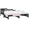 vidaXL Pull-out Day Bed without Mattress Black 2x(90x200) cm