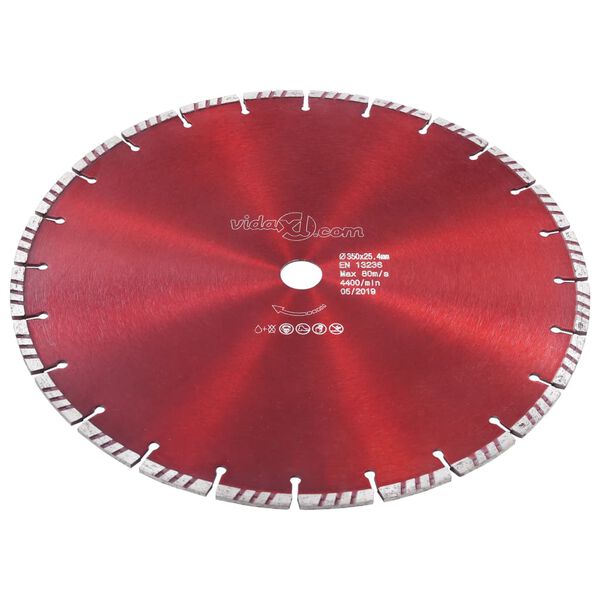 vidaXL Diamond Cutting Disc with Turbo Steel 350 mm