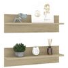 vidaXL Wall Shelf 2 pcs Sonoma Oak 60x11.5x18 cm Engineered Wood