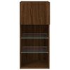 vidaXL TV Cabinet with LED Lights Brown Oak 40.5x30x90 cm