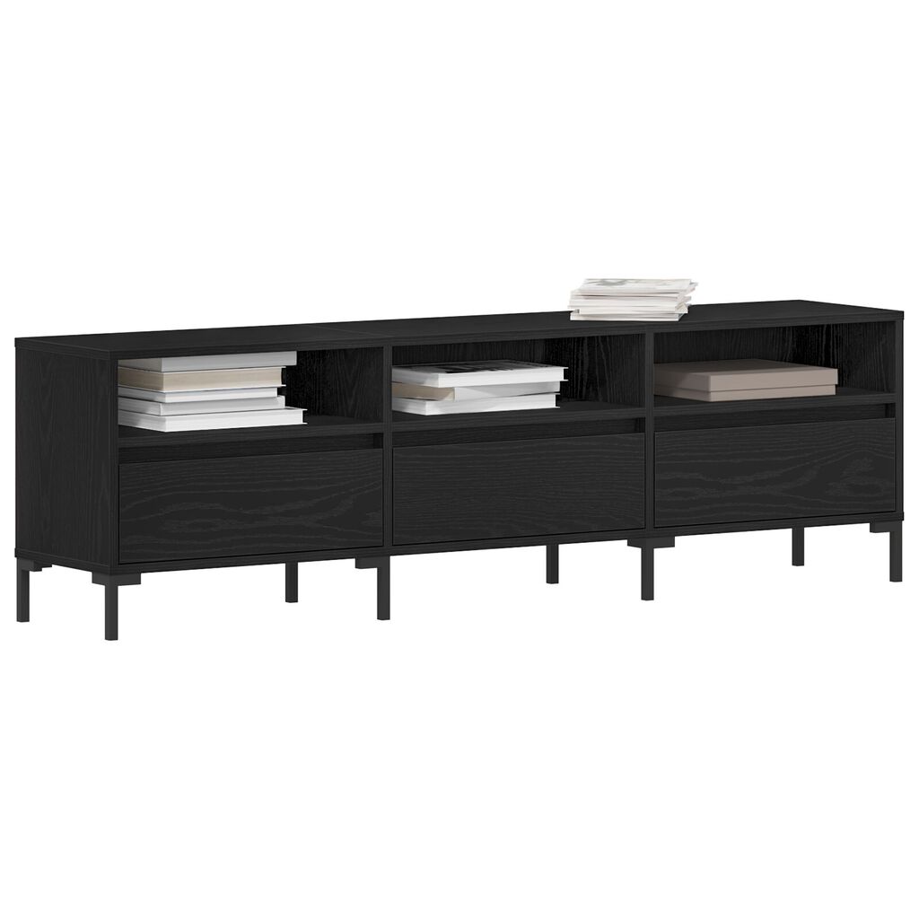 vidaXL TV Cabinet Black Oak 150x30x44,5 cm Engineered Wood