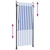 vidaXL Outdoor Roller Blind Blue and White 100x270 cm Fabric&Steel