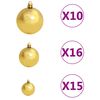 vidaXL Artificial Pre-lit Christmas Tree with Ball Set Gold 210 cm PET