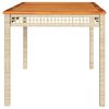 vidaXL Garden Table Beige 140x80x75 cm Poly Rattan Acacia Wood