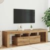 vidaXL TV Cabinet with LED Lights Artisan Oak 140x36.5x40 cm Engineered Wood