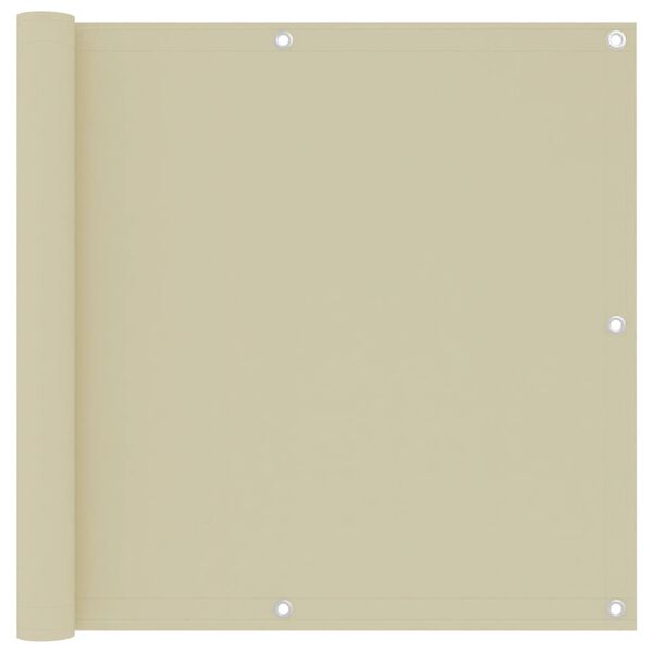 vidaXL Balcony Screen Cream 90x300 cm Oxford Fabric