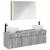 vidaXL Bathroom Cabinet Set 4 pcs Grey Sonoma 103.5 x 15.5 x 70 cm