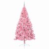 vidaXL Artificial Pre-lit Christmas Tree with 300 LEDs Pink 240 cm PVC