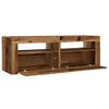 vidaXL TV Cabinet with LED Lights Old Wood 120x35x40 cm Engineered Wood