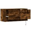 vidaXL TV Wall Cabinet with LED Lights Smoked Oak 80x31x35 cm