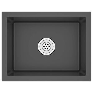 vidaXL Handmade Kitchen Sink Black Stainless Steel