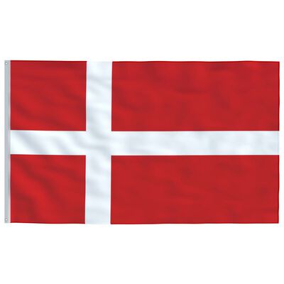 vidaXL Denmark Flag and Pole 5.55 m Aluminium