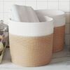 vidaXL Storage Baskets 2 pcs Brown and White Ø28x28 cm Cotton