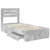 vidaXL Bed Frame Concrete Grey and Silver 70 x 190 cm Engineered Wood