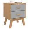vidaXL Bedside Cabinet OLDEN Grey and Brown Solid Wood Pine