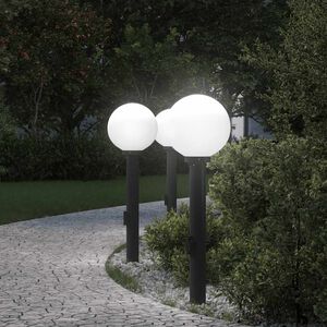 vidaXL Bollard Lights with Outlet 3 pcs 80 cm Black IP44