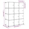 vidaXL Cube Storage Cabinet for Kids with 12 Cubes Pink PP