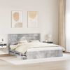 vidaXL Bed Frame with Drawer Concrete Grey 180 x 200 cm Engineer Wood