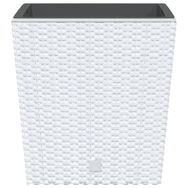 vidaXL Planter with Removable Inner White 21 / 32 L PP Rattan