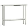 vidaXL Kitchen Work Table with Overshelf 110x30x120 cm Stainless Steel