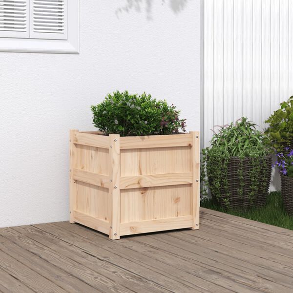 vidaXL Garden Planter 50x50x50 cm Solid Wood Pine