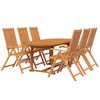 vidaXL 7 Piece Garden Dining Set Solid Wood Acacia 120-170 cm