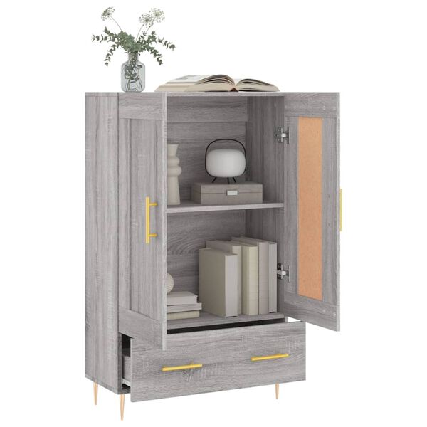 vidaXL Highboard Grey Sonoma 69.5x31x115 cm Engineered Wood