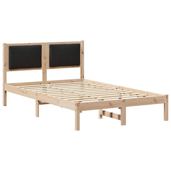 vidaXL Bed Frame with Headboard Black 120 x 200 cm Solid Pine Wood
