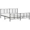 vidaXL Metal Bed Frame without Mattress with Footboard Black 183x213cm