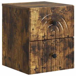vidaXL Wall-Mounted Bedside Cabinet Smoked Oak 33 x 34.5 x 40 cm