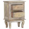 vidaXL Bedside Cabinet | Grey Oak | Solid Mango Wood, Engineered Wood