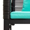 vidaXL Outdoor Furniture Set 3 pcs Black and Turquoise PE Rattan