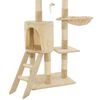 vidaXL Cat Tree with Sisal Scratching Posts 138 cm Beige