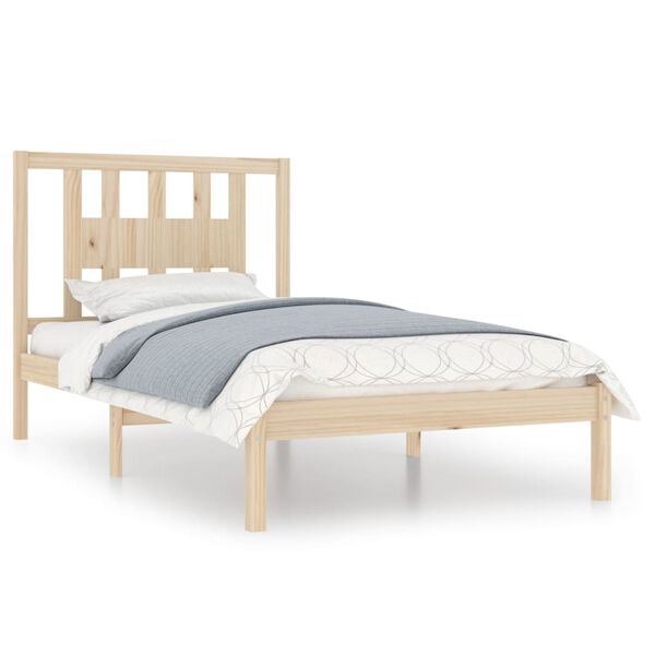 vidaXL Bed Frame without Mattress Solid Wood 100x200 cm (810007+818655)