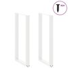 vidaXL Bar Table Legs U-Shaped 2 pcs White 60x(110-111) cm Steel