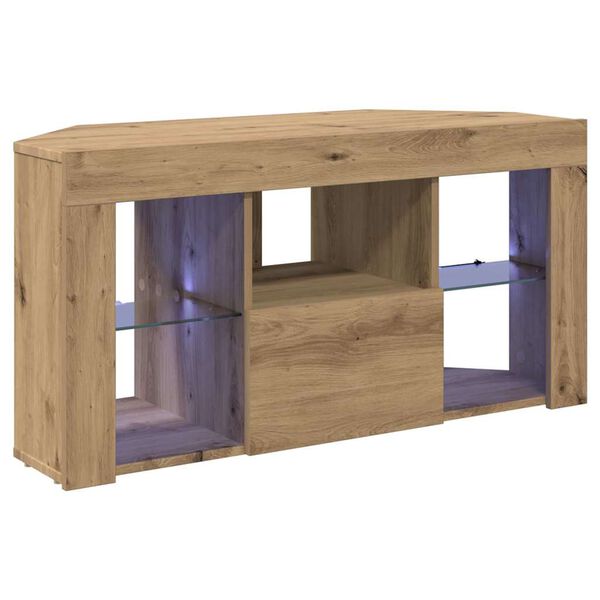 vidaXL Corner LED TV Cabinet Wall-mounted Artisan Oak 108 x 40 x 50 cm