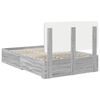 vidaXL Bed Frame with Drawer Grey Sonoma 120 x 200 cm Engineered Wood