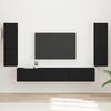 vidaXL TV Cabinet Set Wall-mounted 4 pcs Black Engineered Wood