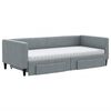 vidaXL Daybed with Trundle and Drawers Light Grey 90x190 cm Fabric